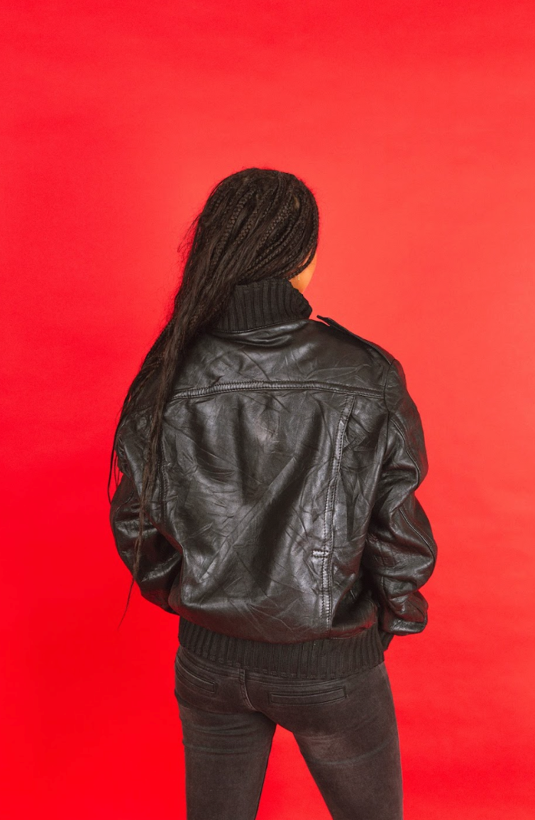 A/W 2001 Gucci Tom Ford Black Leather Ribbed Trim Madonna Jacket