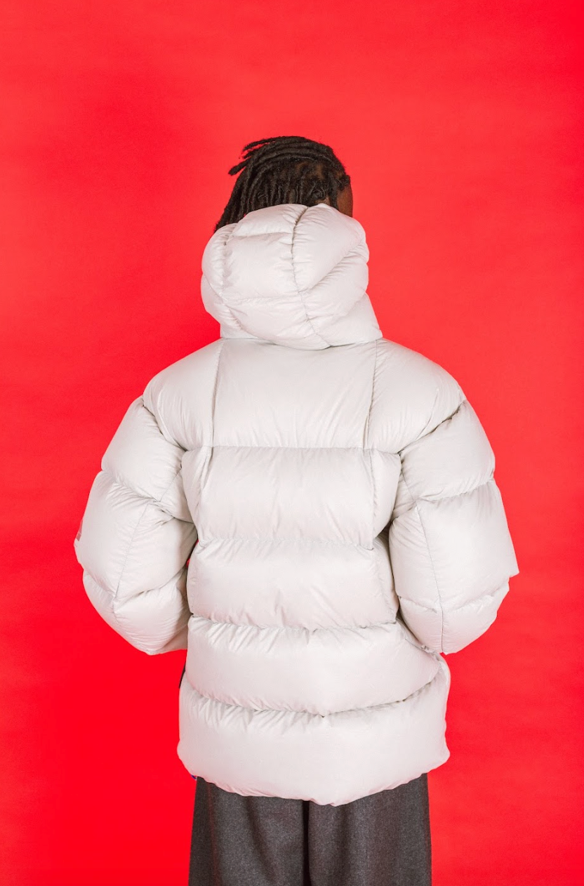 Palace Peretex Opaque Balaclava Fleece Lined Hood Grey Contract Duck Feather Puffer Jacket