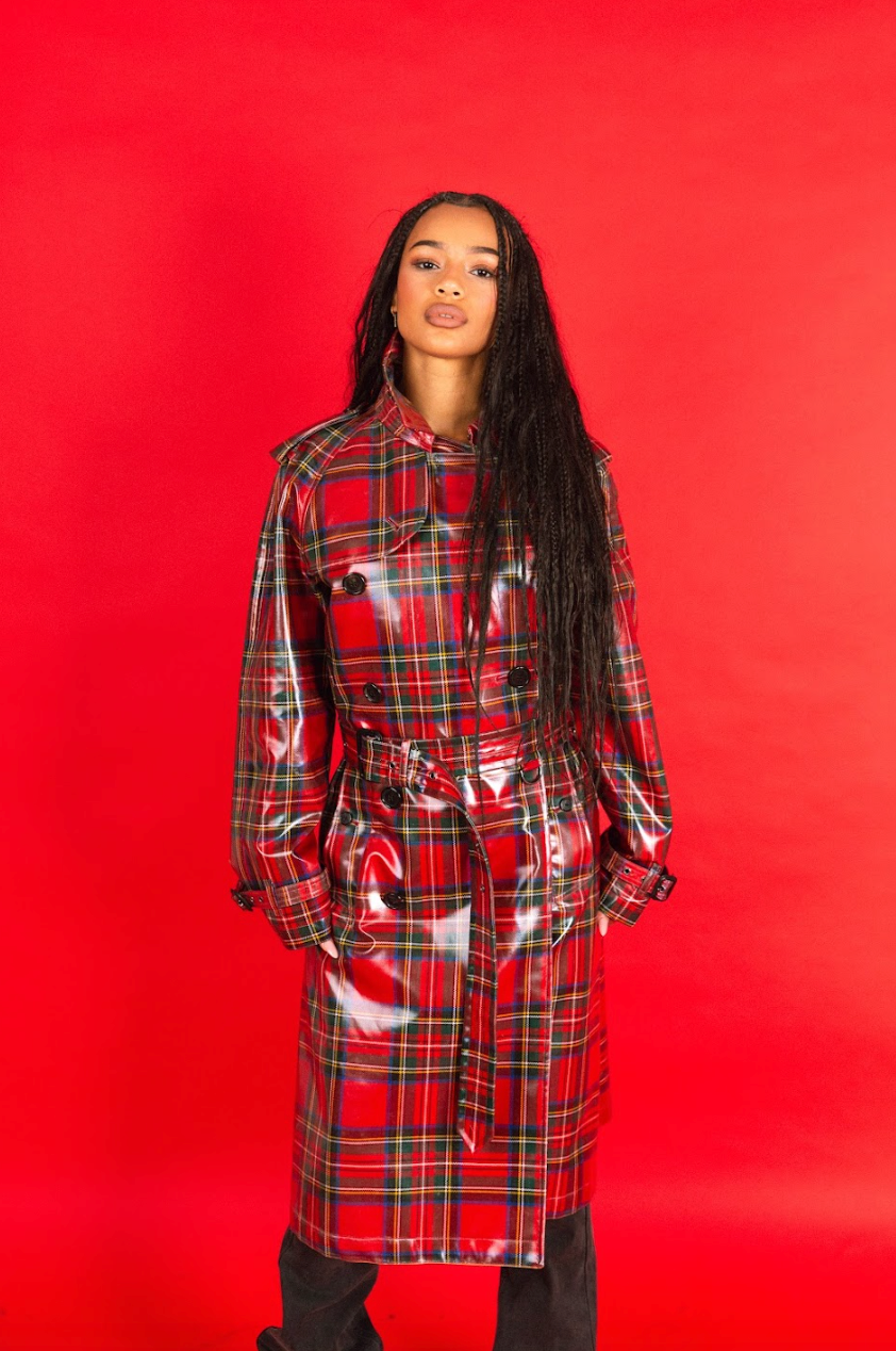2018 Burberry Eastheath Plaid Double Breasted Trench Coat