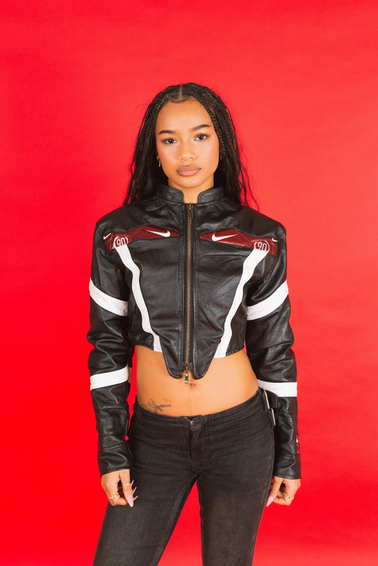 VT Rework: Total 90 Nike Leather Cropped Racing Jacket