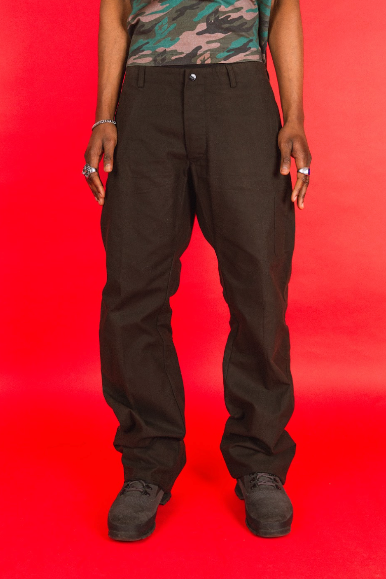 A/W 2002 Stone Island Deadstock Brown Cotton Trousers