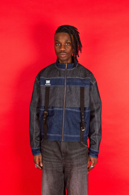 VT Rework: Issey Miyake Utility Strap Full Zip Reworked Denim Jacket