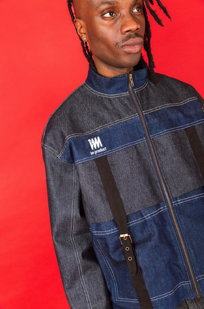 VT Rework: Issey Miyake Utility Strap Full Zip Reworked Denim Jacket