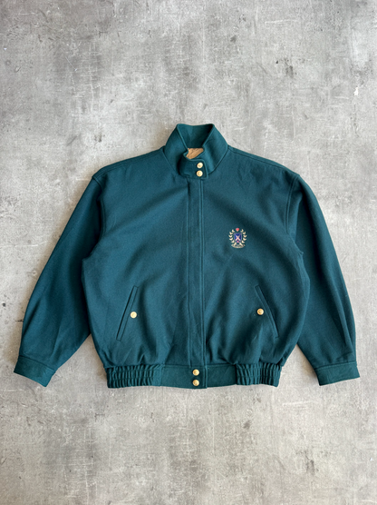 Rare 1980s Burberry Cricket Forest Green Wool Blouson
