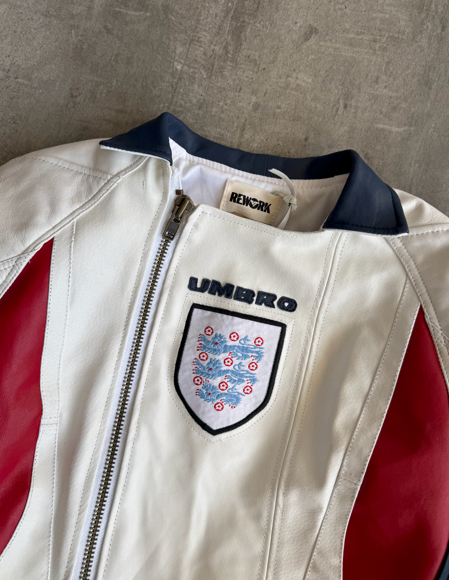 VT Rework: England x Umbro Panelled Leather Jacket