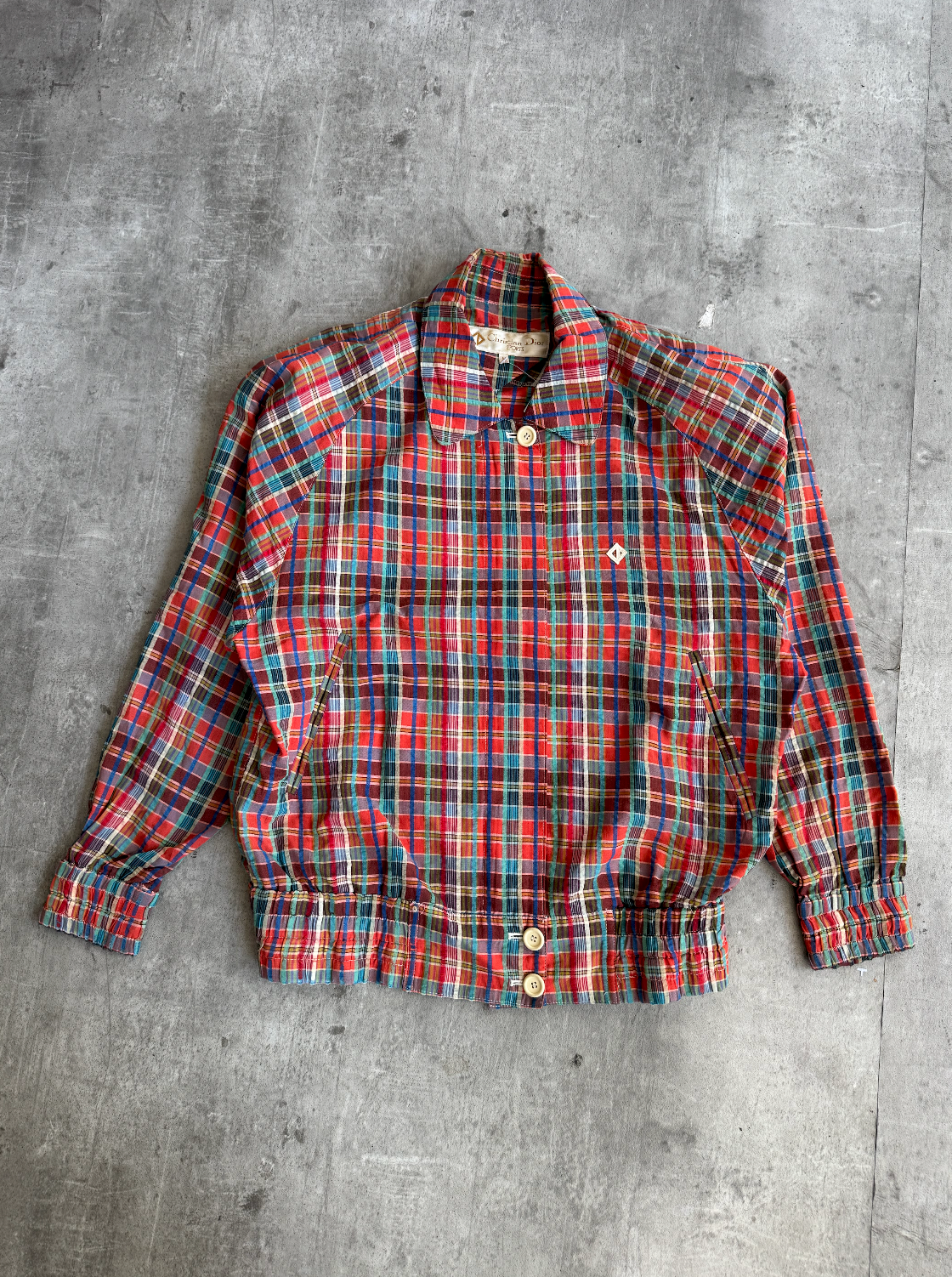 1980s Christian Dior Sports Red Check Blouson
