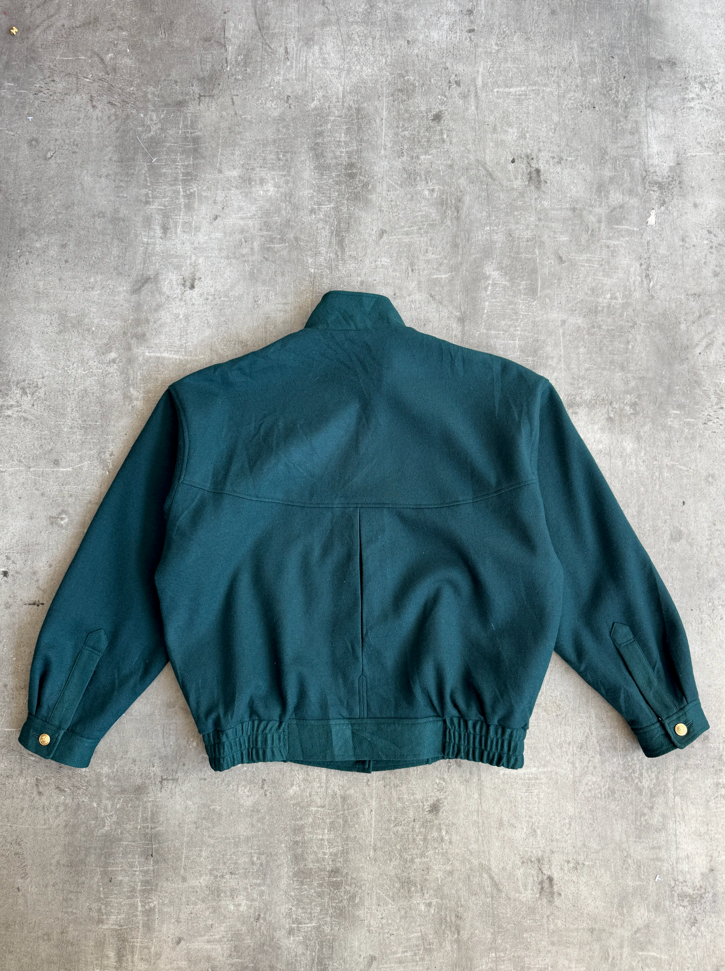 Rare 1980s Burberry Cricket Forest Green Wool Blouson