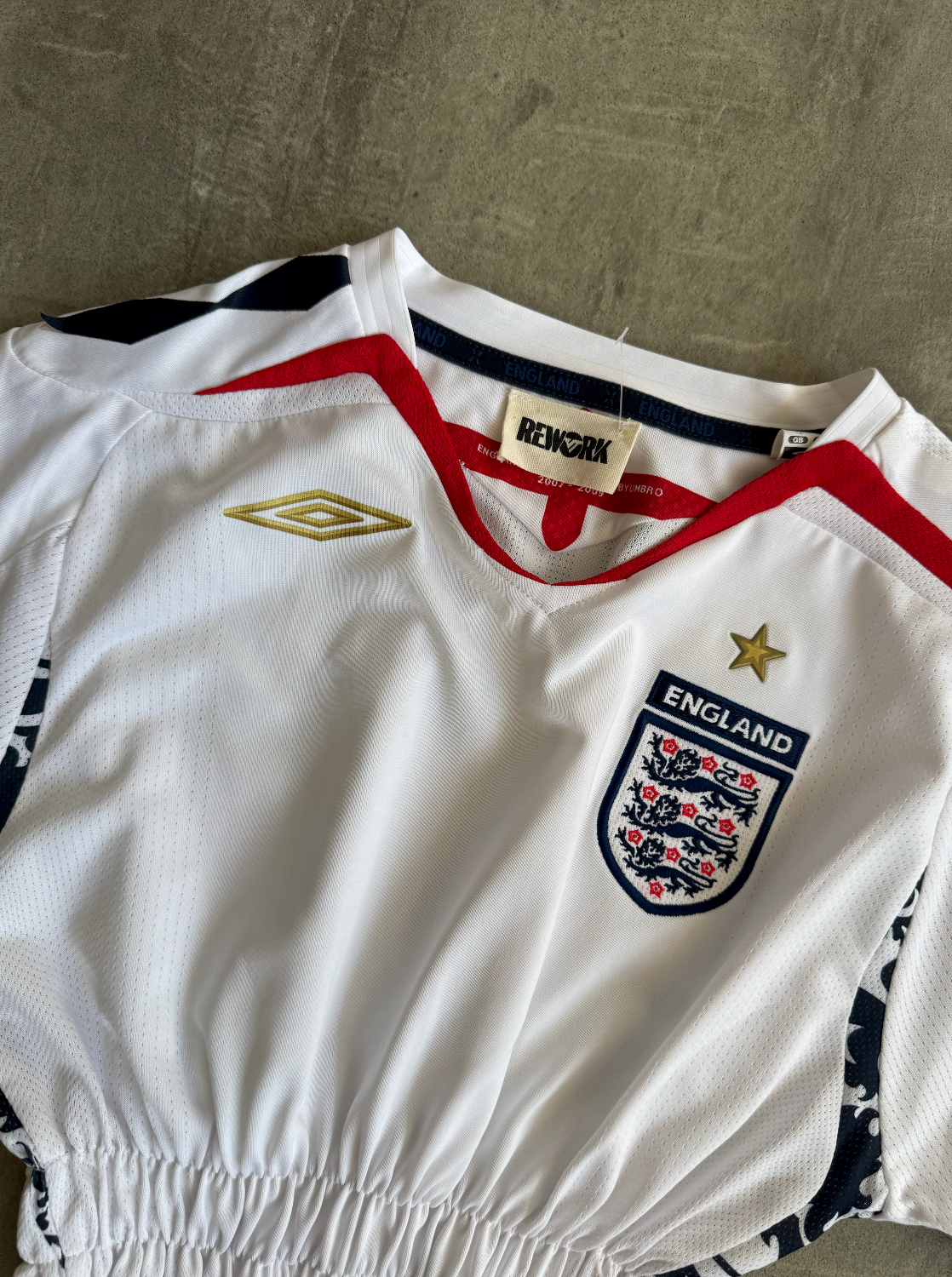 VT Rework: England x Umbro Rouched Waist Football Shirt