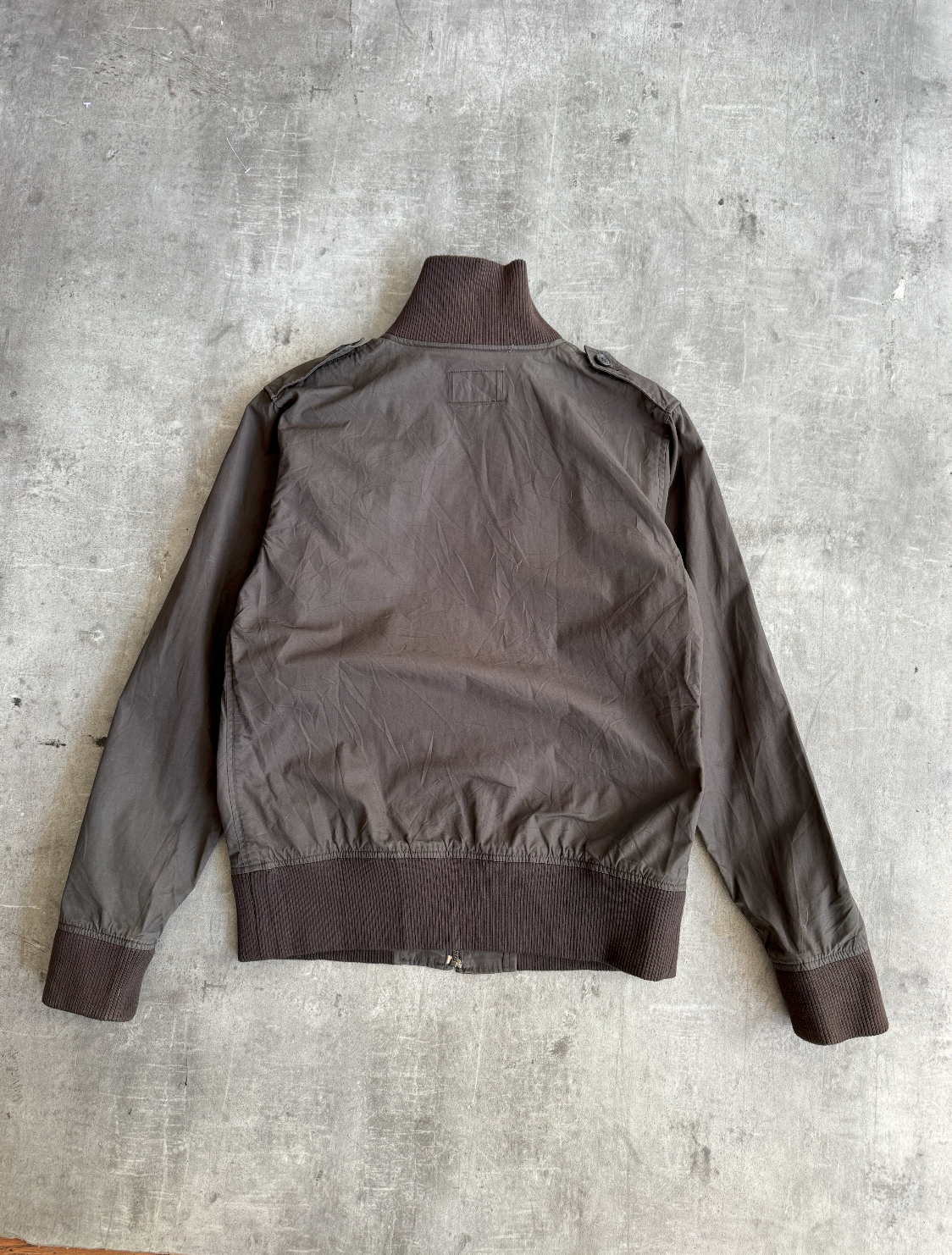 Beams Brown Textured Cotton Bomber Jacket