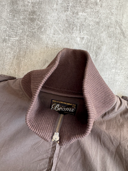 Beams Brown Textured Cotton Bomber Jacket