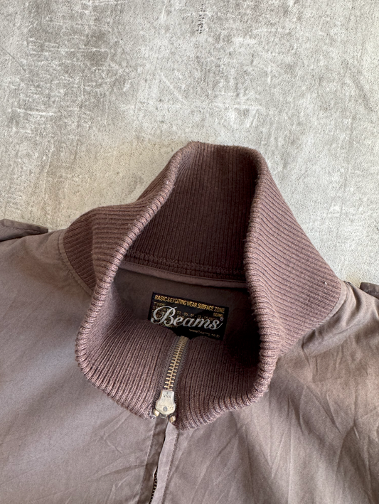 Beams Brown Textured Cotton Bomber Jacket