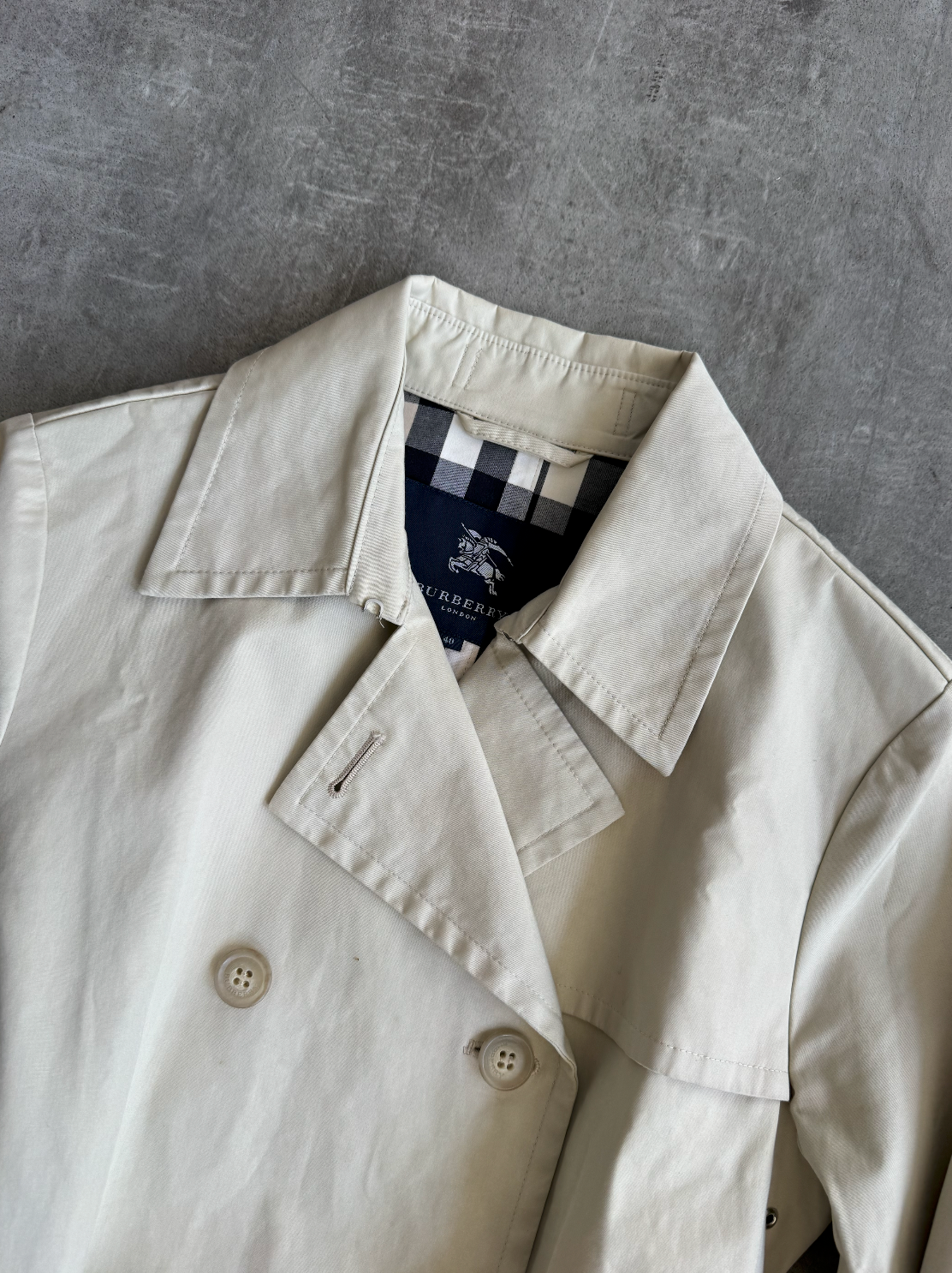 Burberry Blue Label Beige Cropped Peacoat