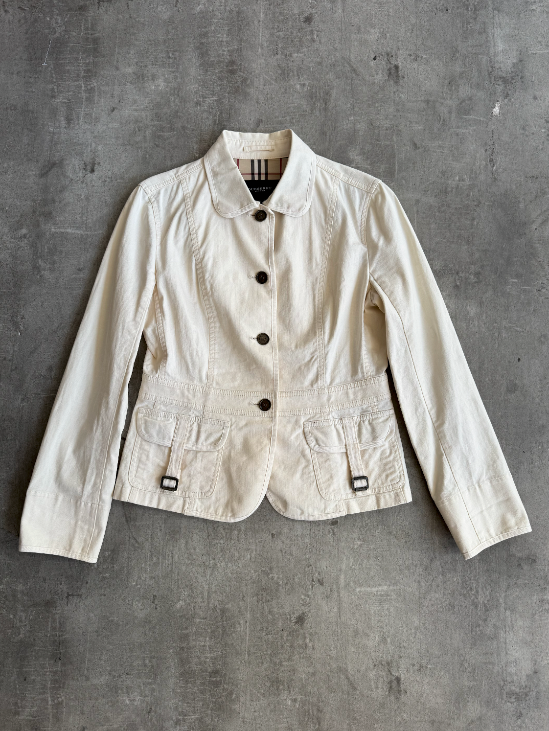 Burberry Cream Nova Lined Hip Pocket Blouson