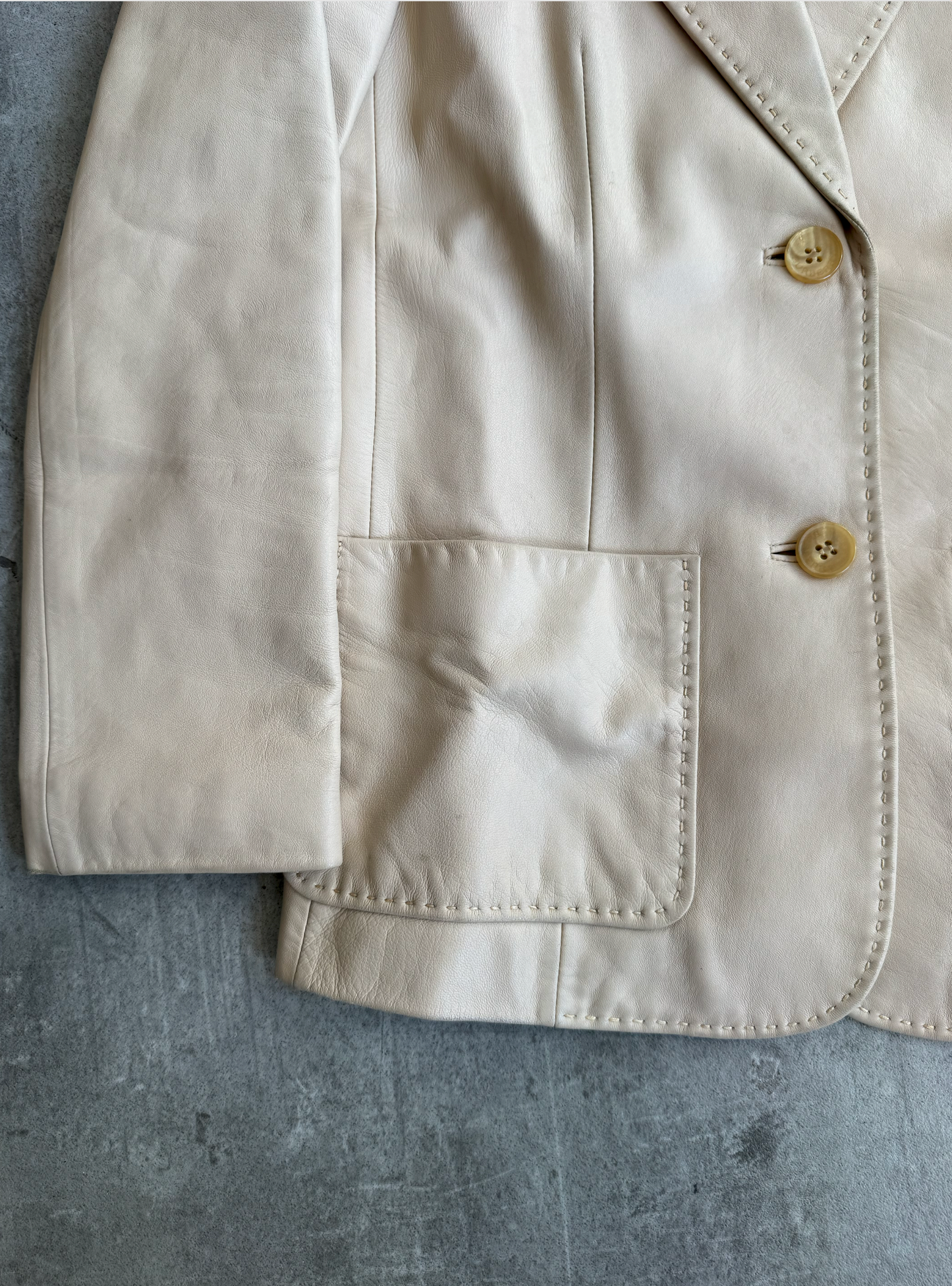 Burberry Nova Lined Beige Lambs Leather Blazer