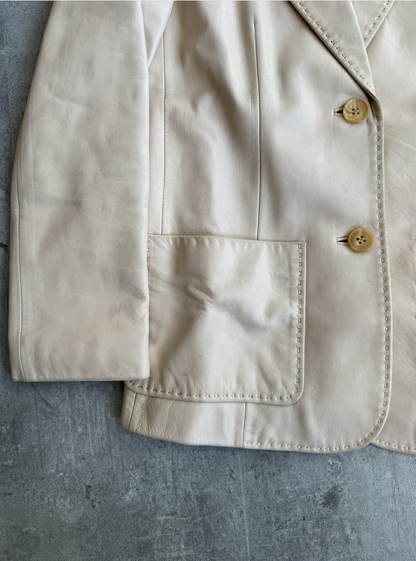 Burberry Nova Lined Beige Lambs Leather Blazer