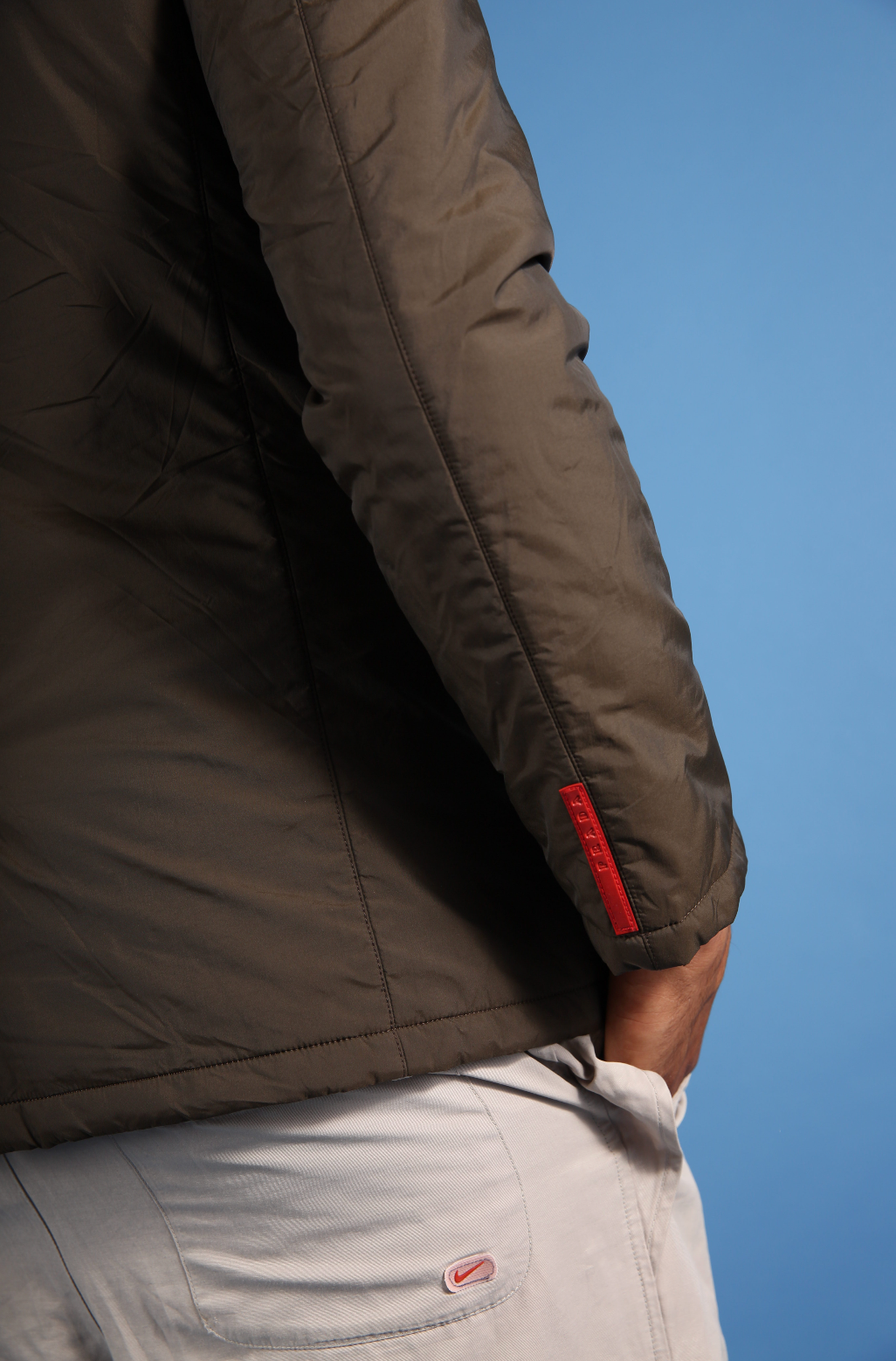 Prada Khaki Nylon Padded Blazer