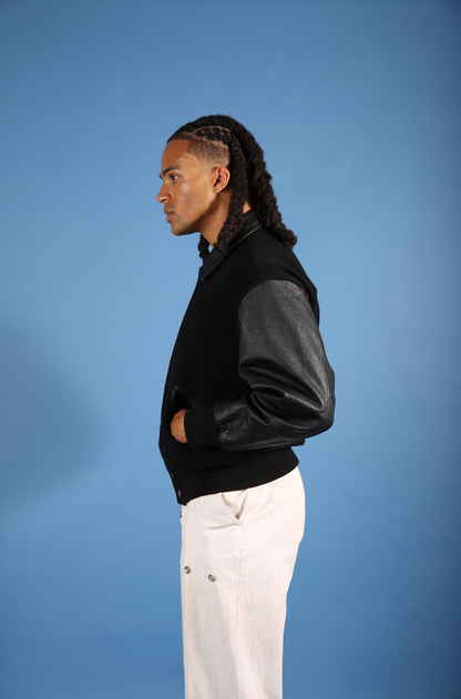 Jun Men Leather Varsity Jacket