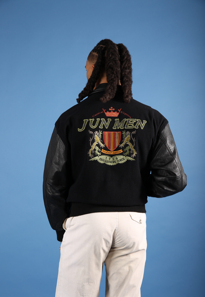Jun Men Leather Varsity Jacket