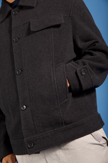 Balenciaga Paris Wool Grey Short Coat