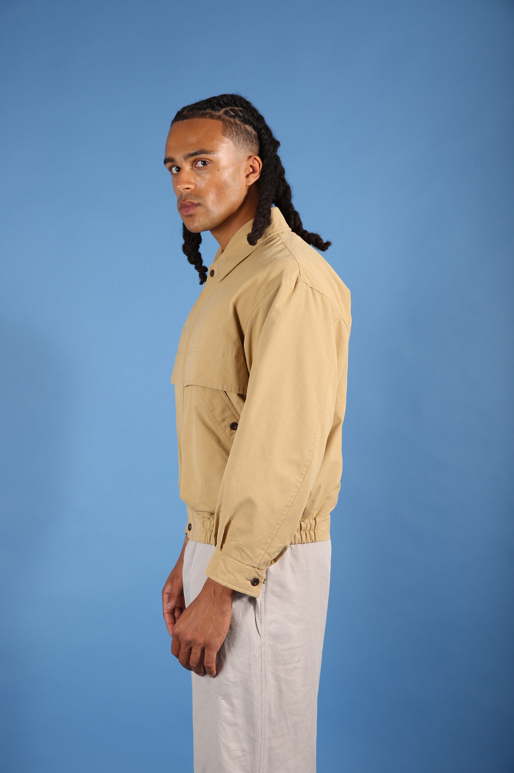 Burberry Cream Monogram Harrington Jacket
