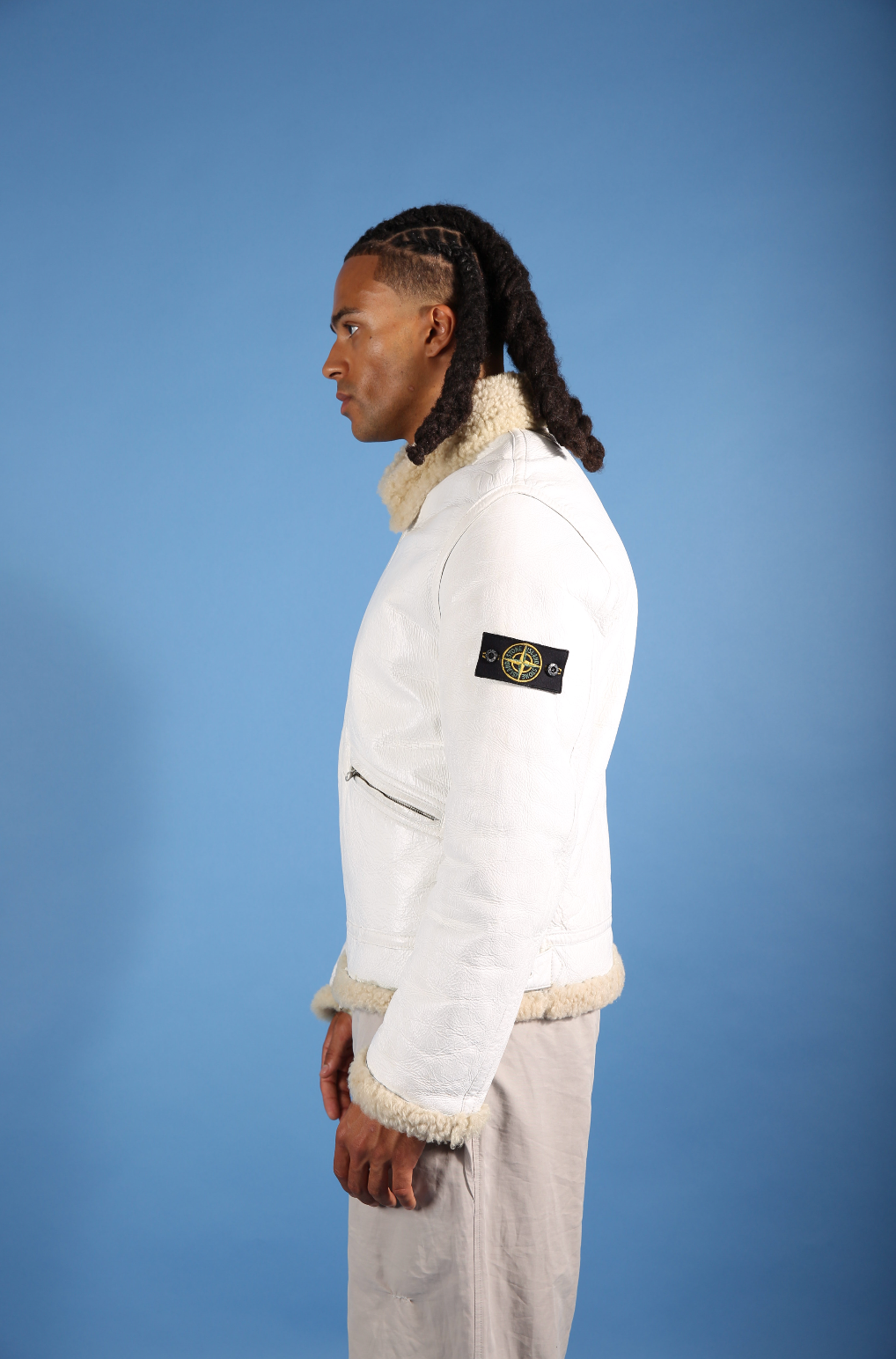 AW 2006 Stone Island Shearling Sheepskin Leather Jacket. FA : 276