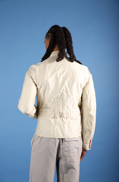 Prada Cream Double Zip Moto Jacket