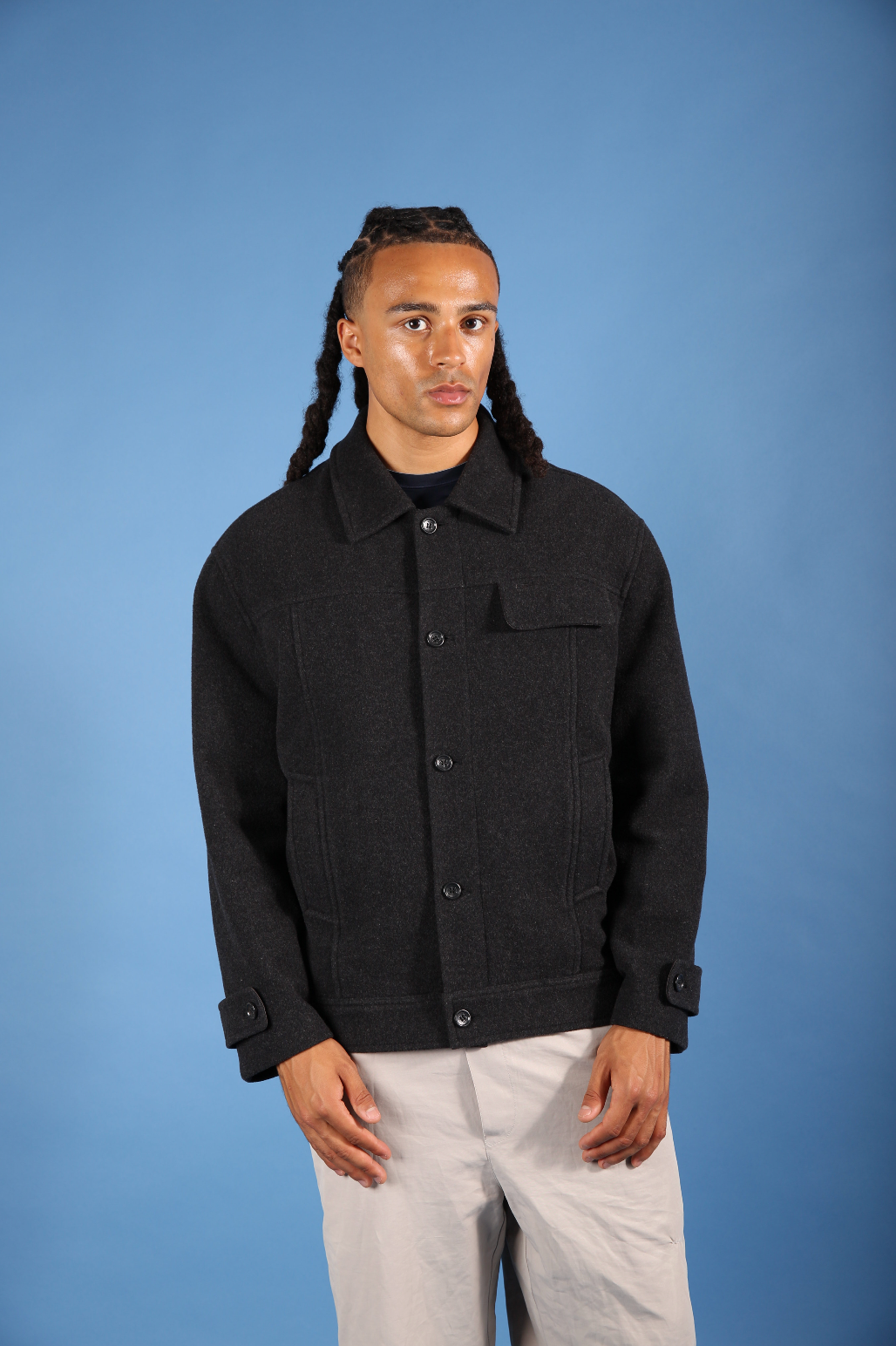 Balenciaga Paris Wool Grey Short Coat