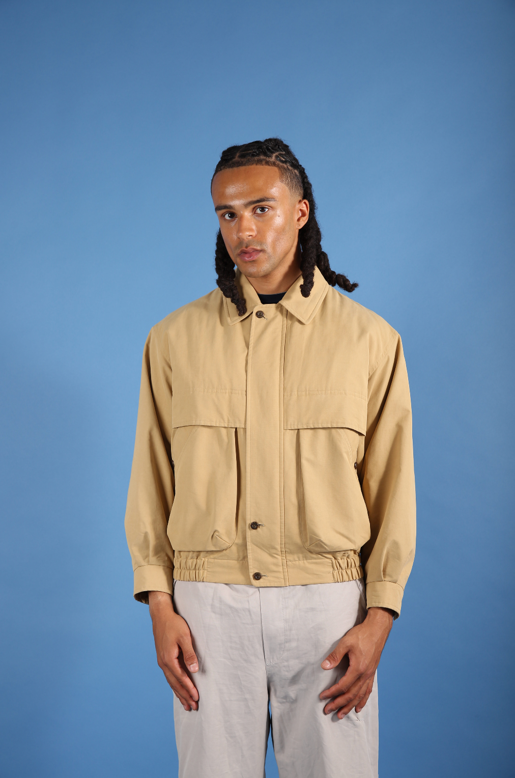 Burberry Cream Monogram Harrington Jacket