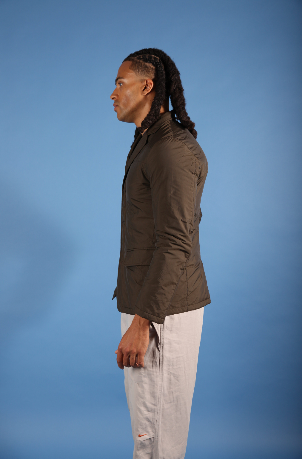 Prada Khaki Nylon Padded Blazer