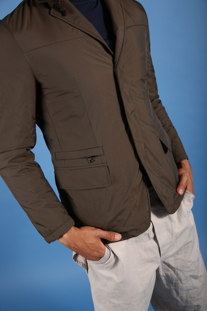 Prada Khaki Nylon Padded Blazer
