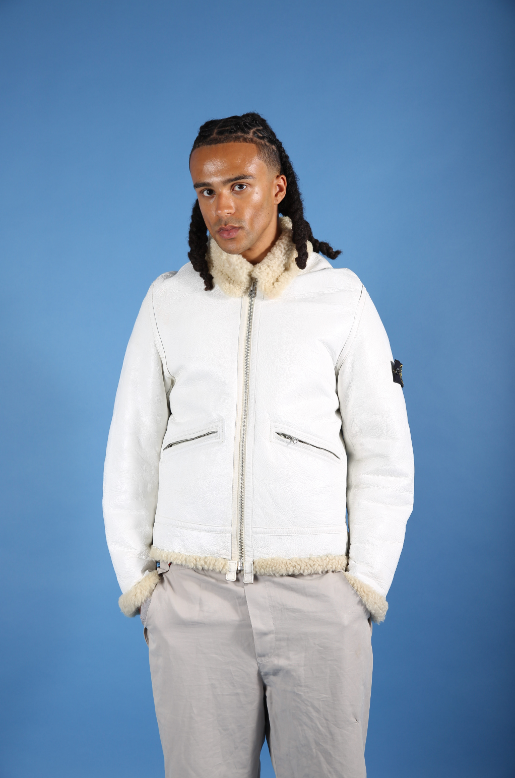 AW 2006 Stone Island Shearling Sheepskin Leather Jacket. FA : 276