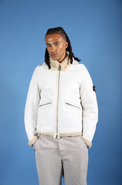 AW 2006 Stone Island Shearling Sheepskin Leather Jacket. FA : 276