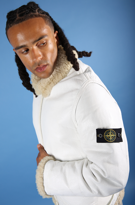 AW 2006 Stone Island Shearling Sheepskin Leather Jacket. FA : 276