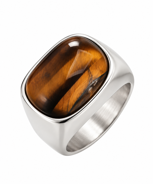 Silver Tiger Eye Ring