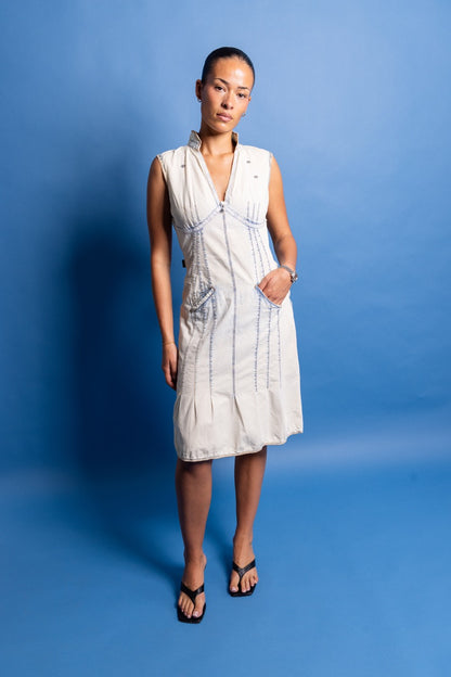 Moschino Acid Wash Sleeveless Midi Dress