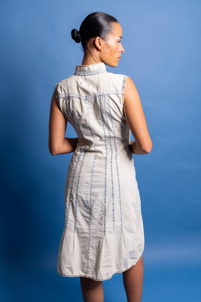 Moschino Acid Wash Sleeveless Midi Dress
