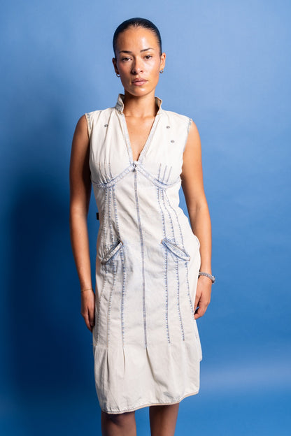 Moschino Acid Wash Sleeveless Midi Dress