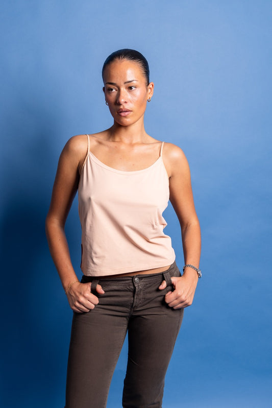 Prada Salmon Nylon Pocket Utilty Cami Top