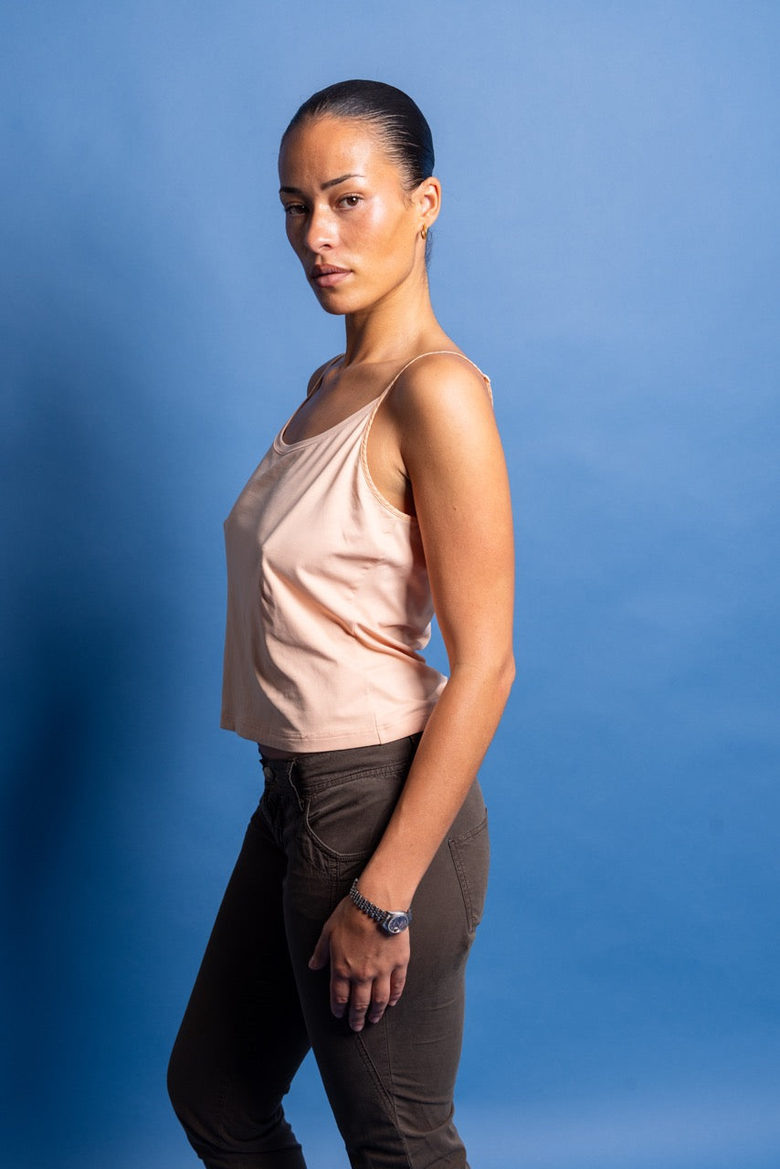 Prada Salmon Nylon Pocket Utilty Cami Top