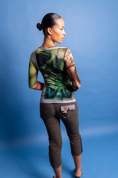 1990s Jean Paul Gaultier 3D Collage Mesh Top