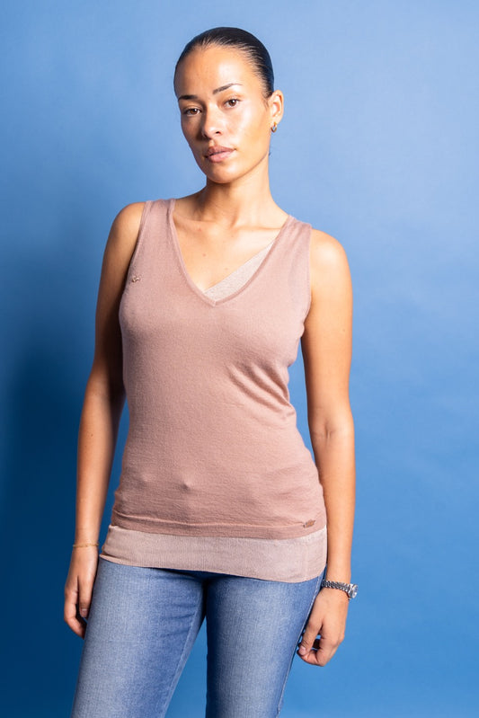 S/S 2004 Gucci by Tom Ford Cashmere Layered Vest Top