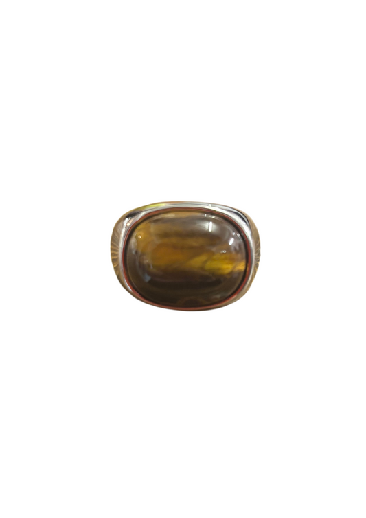 Silver Tiger's Eye Ring