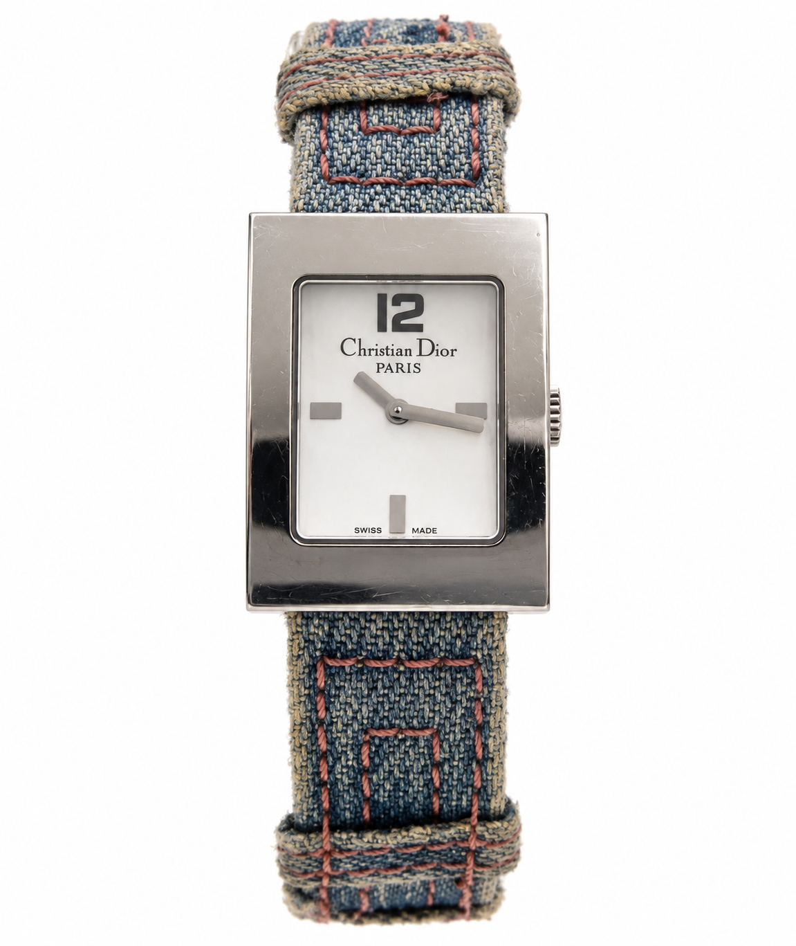 Christian Dior D78-109 Mother Of Pearl Dial Blue Denim Strap Watch(579-CHR-L). LWM864
