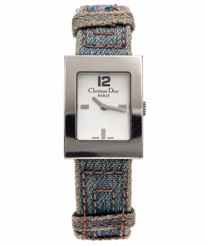 Christian Dior D78-109 Mother Of Pearl Dial Blue Denim Strap Watch(579-CHR-L). LWM864