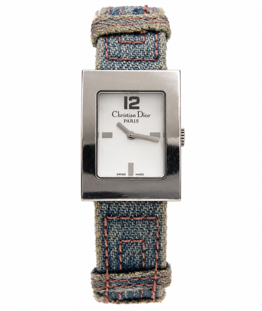 Christian Dior D78-109 Mother Of Pearl Dial Blue Denim Strap Watch(579-CHR-L). LWM864
