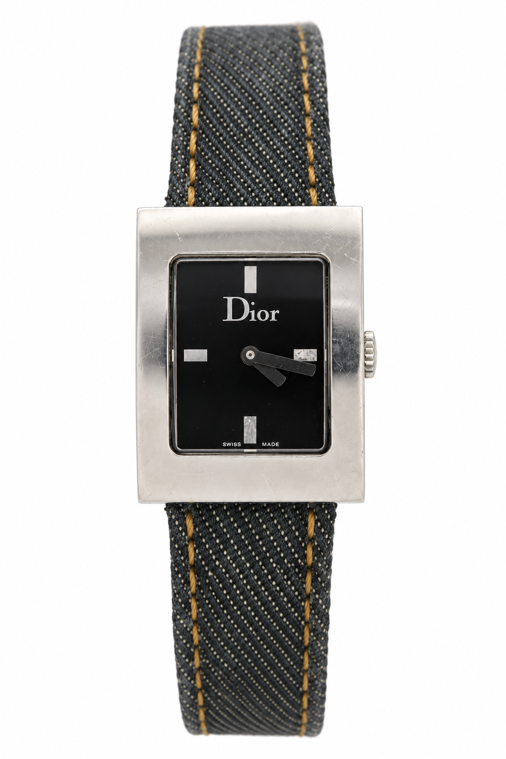 Christian Dior D78-109 Black Dial Blue Denim Strap Watch(665-DIO-L). LWM864