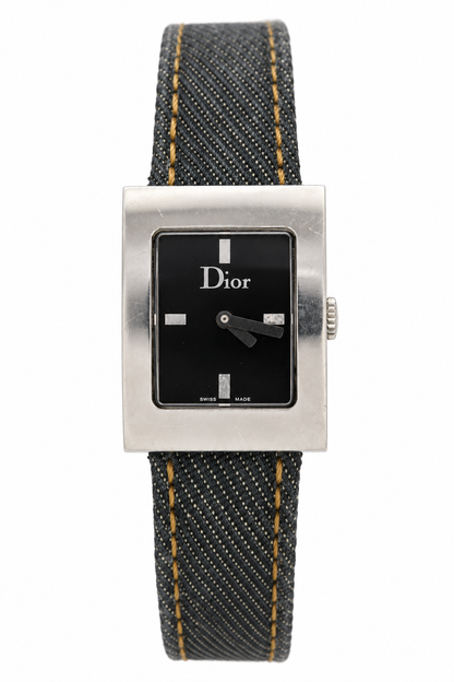 Christian Dior D78-109 Black Dial Blue Denim Strap Watch(665-DIO-L). LWM864