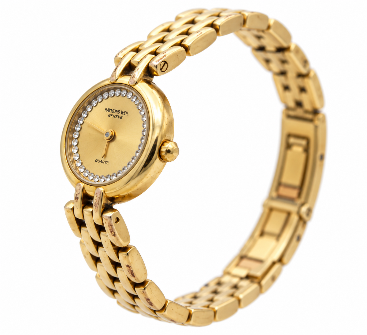 1980s Raymond Weil 5806-2 Gold Dial Gold-Tone Bracelet Watch(742-RAY-L). LWM864