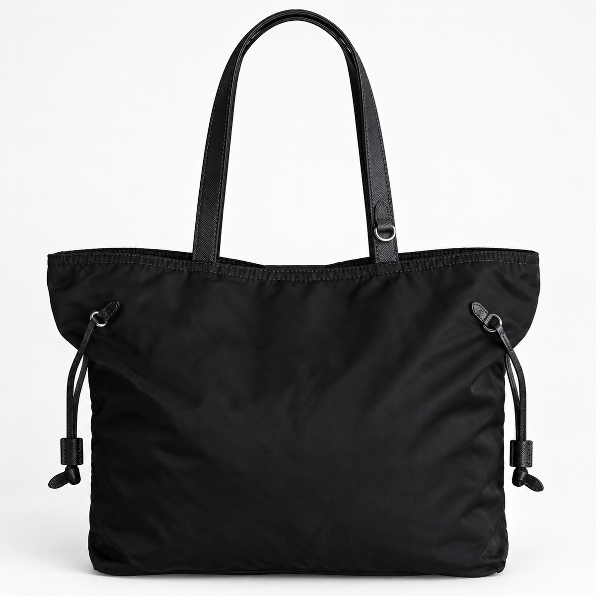 Prada Tessuto Tassled Nylon Black Tote Bag