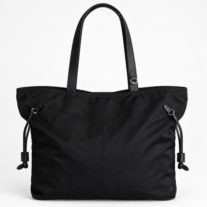 Prada Tessuto Tassled Nylon Black Tote Bag